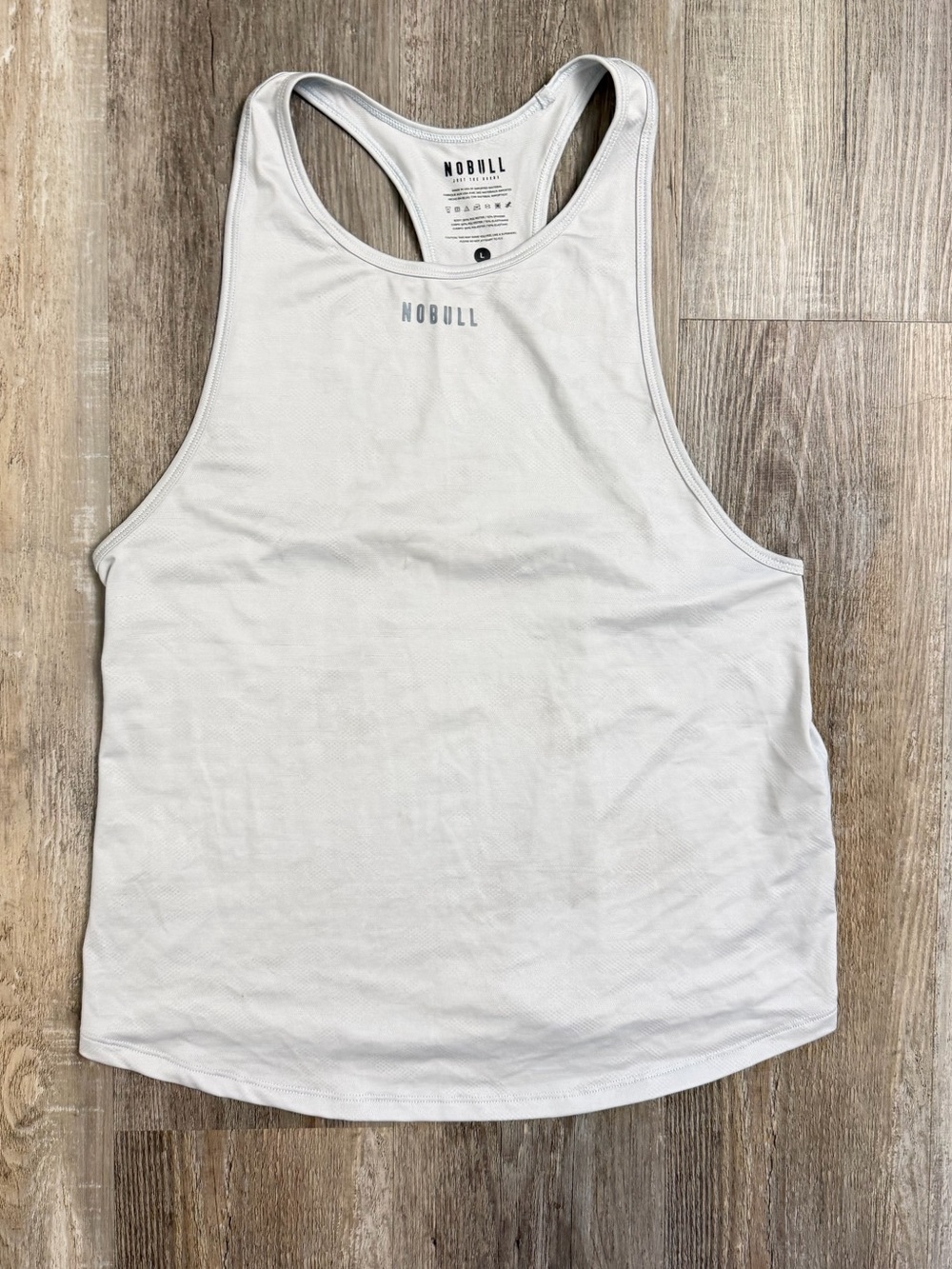 NOBULL Women's Light Gray Racerback Tank Top, size LG like NEW🔥